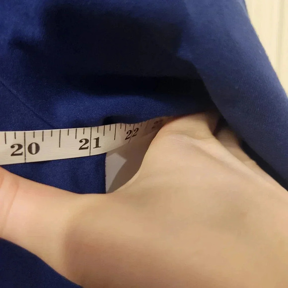 Joan Vass 1X Cobalt Blue Knit Dress Bell Sleeve Knee Length Nwot #M616 - Picture 5 of 5